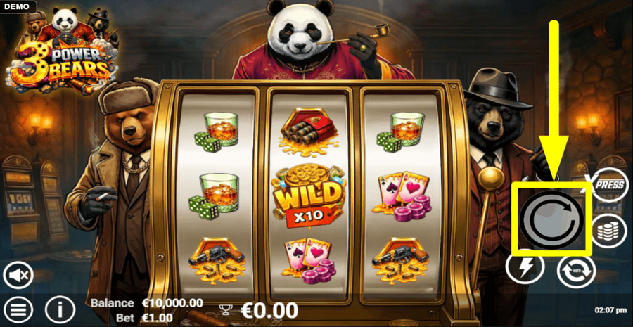 3 Power Bears Spin Button