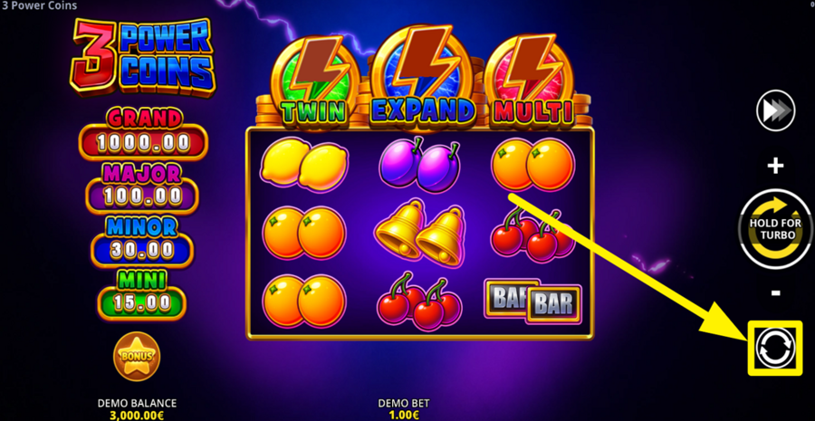 3 Power Coins Running Wins Autoplay