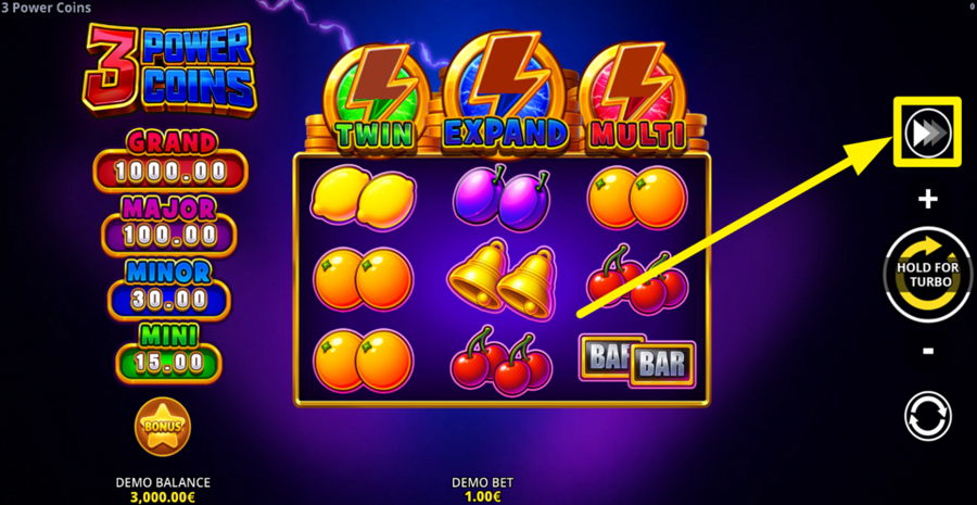 3 Power Coins Running Wins Turbo