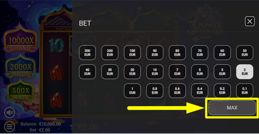 3 Power Genies Max Button