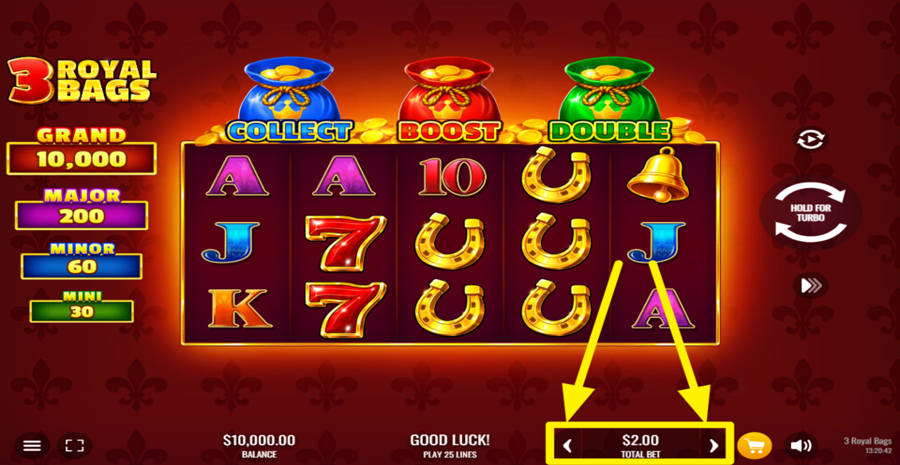 3 Royal Bags Adjust Bet