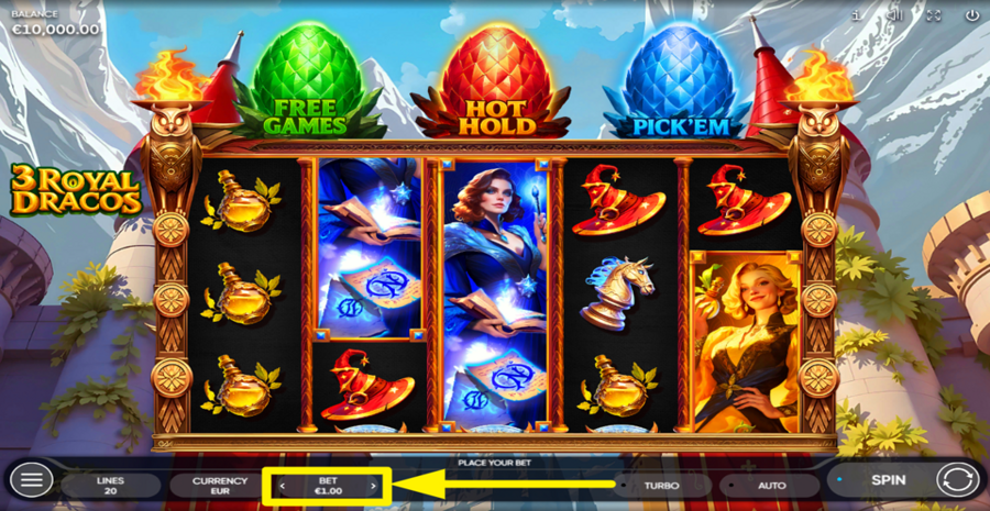 3 Royal Dracos Adjust Bet