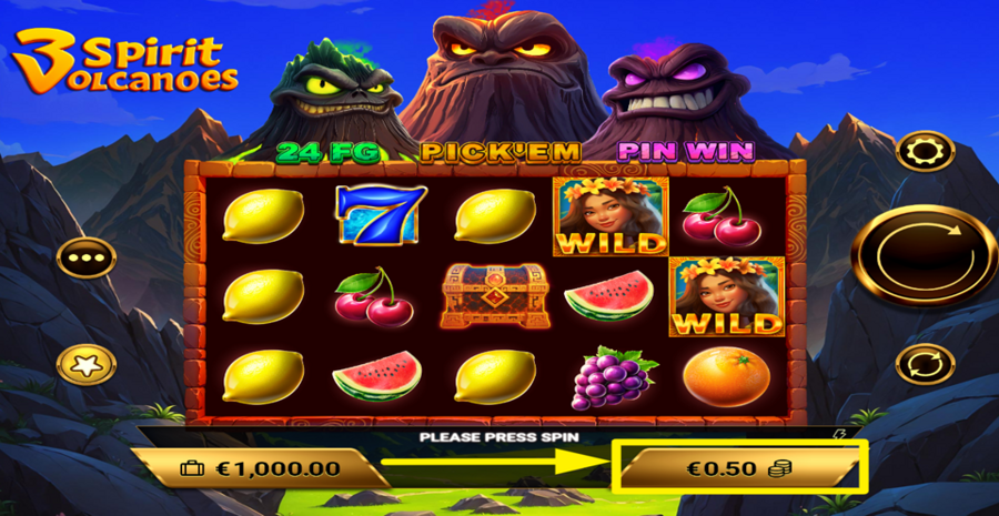 3 Spirit Volcanoes Adjust Bet