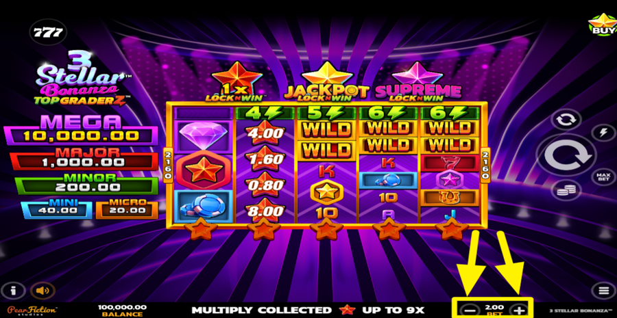 3 Stellar Bonanza Adjust Bet