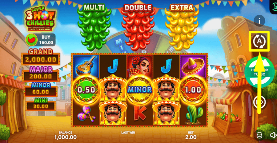 3 Super Hot Chillies Hold And Win Autoplay Feature