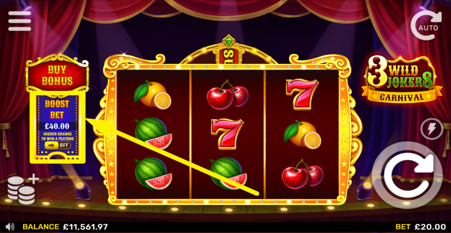 3 Wild Jokers Carnival Boost Bet