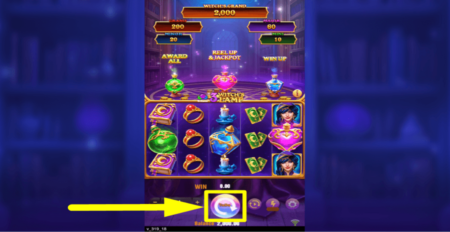 3 Witchs Lamp Spin Button