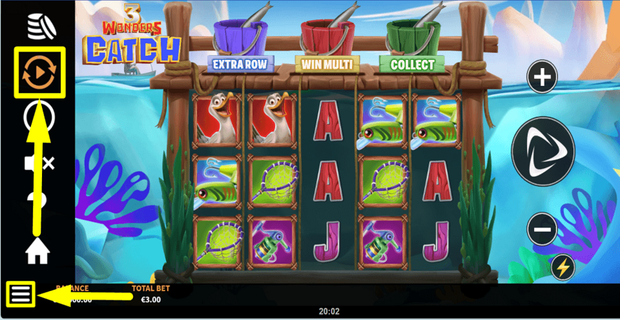 3 Wonders Catch Autoplay Feature