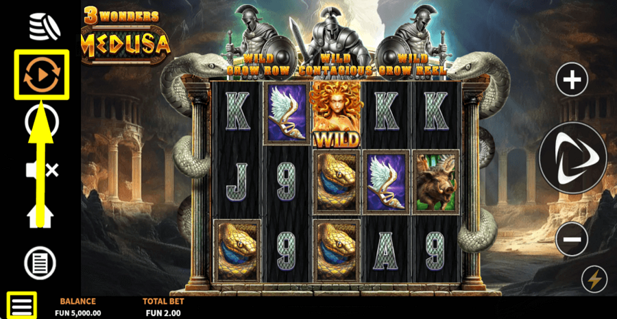 3 Wonders Medusa Autoplay Feature