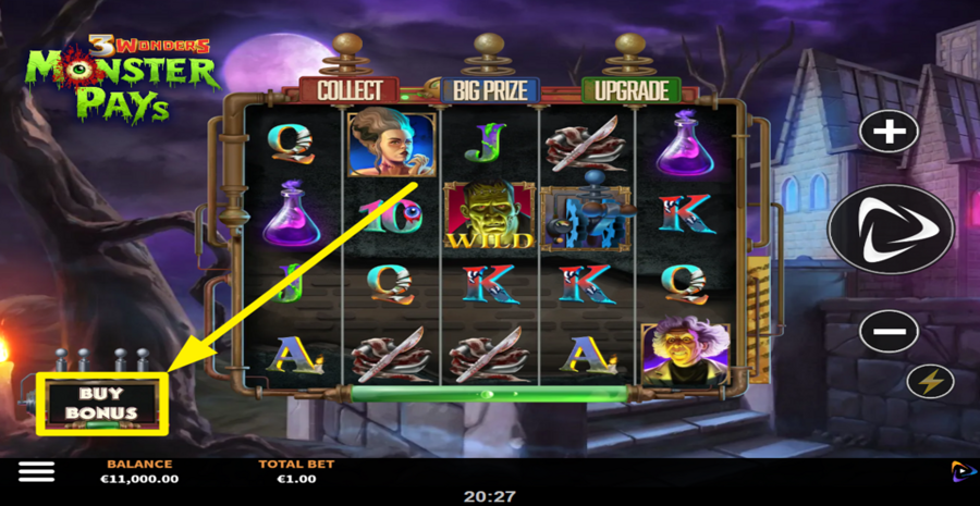 3 Wonders Monster Pays Buy Bonus