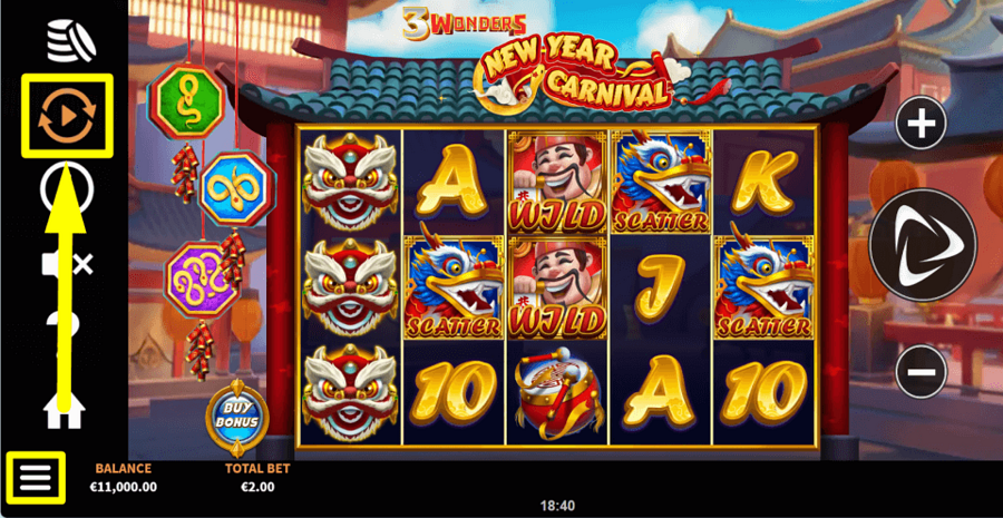 3 Wonders New Year Carnival Autoplay Feature