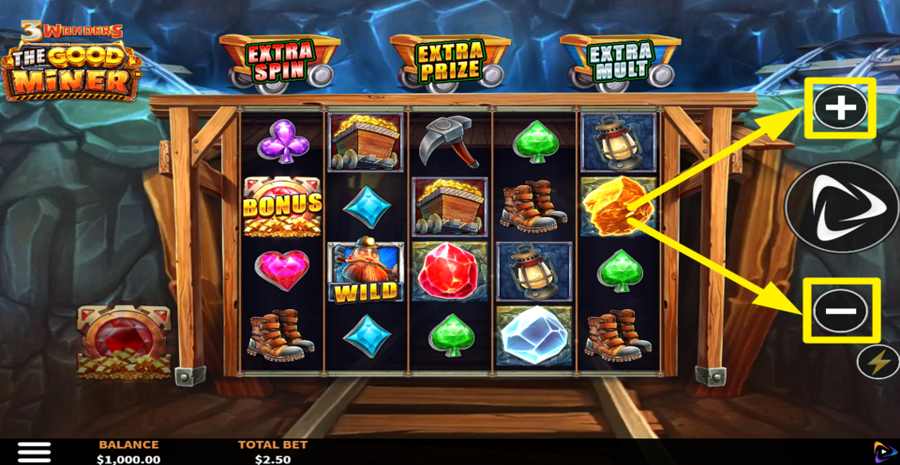 3 Wonders The Good Miner Adjust Bet