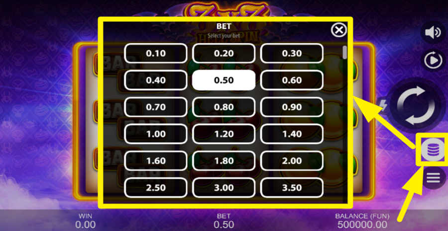 3x3 Hell Spin Adjust Bet