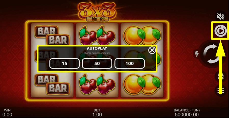 3x3 Hold The Spin Autoplay Feature