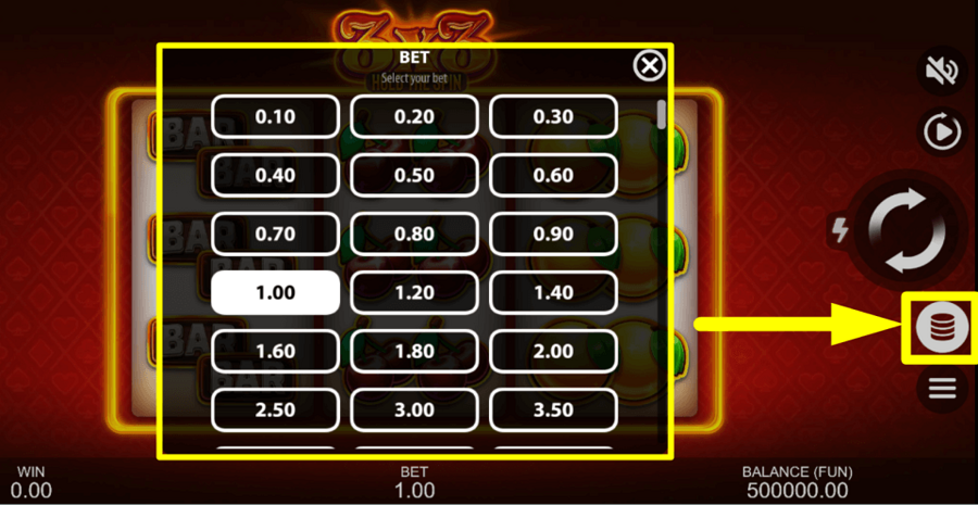 3x3 Hold The Spin Bet Value