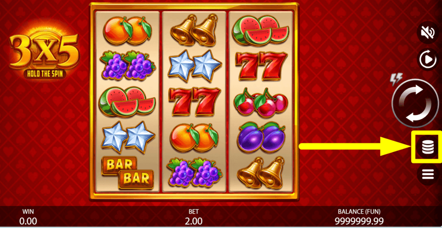 3x5 Hold The Spin Bet Value