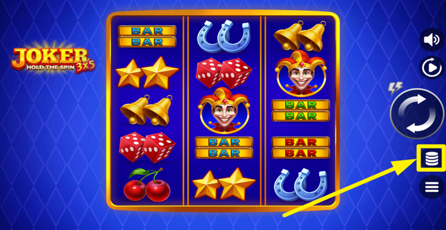 3x5 Joker Hold The Spin Adjust Bet