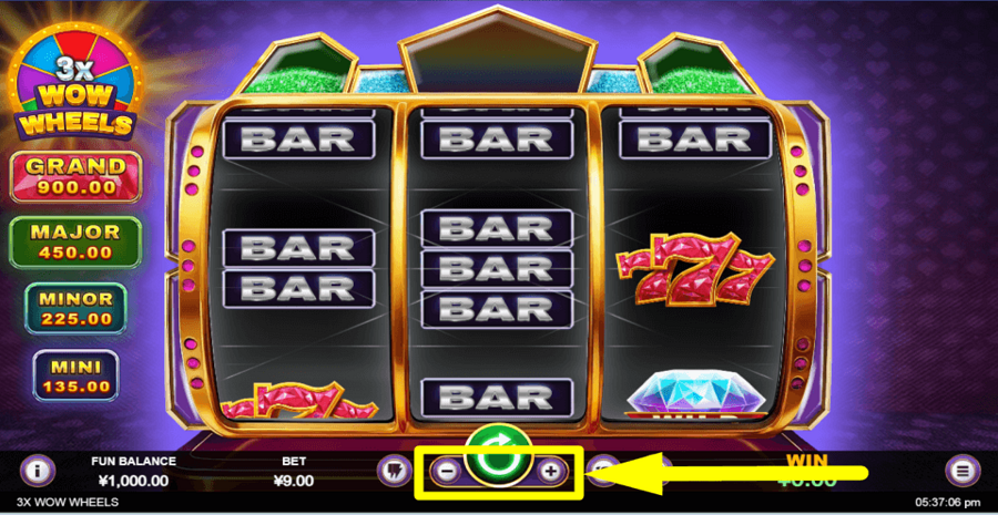 3x Wow Wheels Bet Value