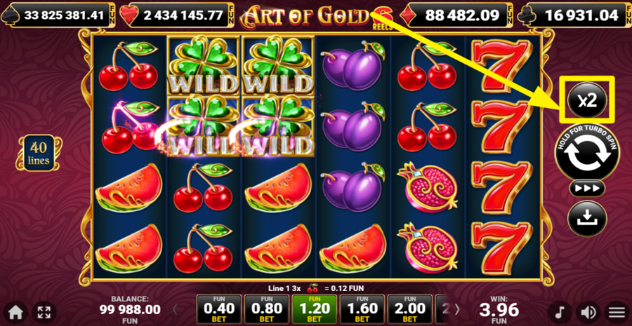 40 Art Of Gold 6 Reels Gamble