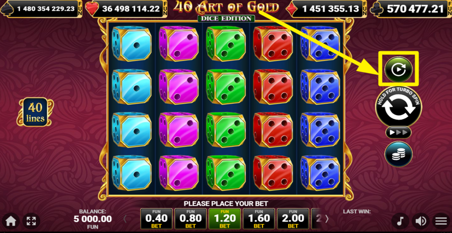 40 Art Of Gold Dice Edition Autoplay