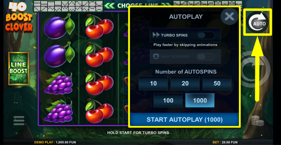 40 Boost Clover Autoplay Feature