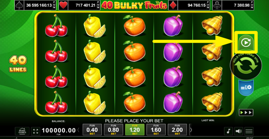 40 Bulky Fruits Golden Coins Link Autoplay