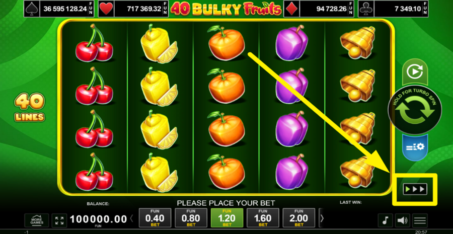 40 Bulky Fruits Golden Coins Link Turbo