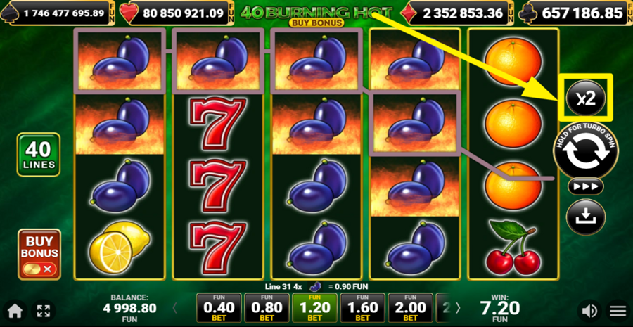 40 Burning Hot Buy Bonus Gamble