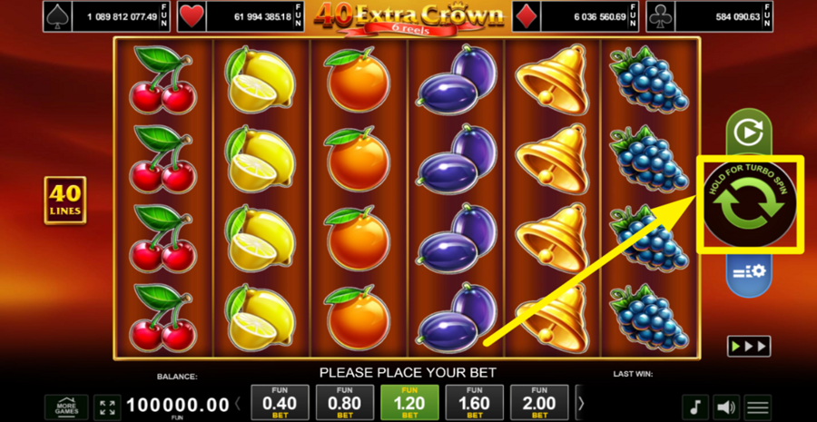 40 Extra Crown 6 Reels Spin