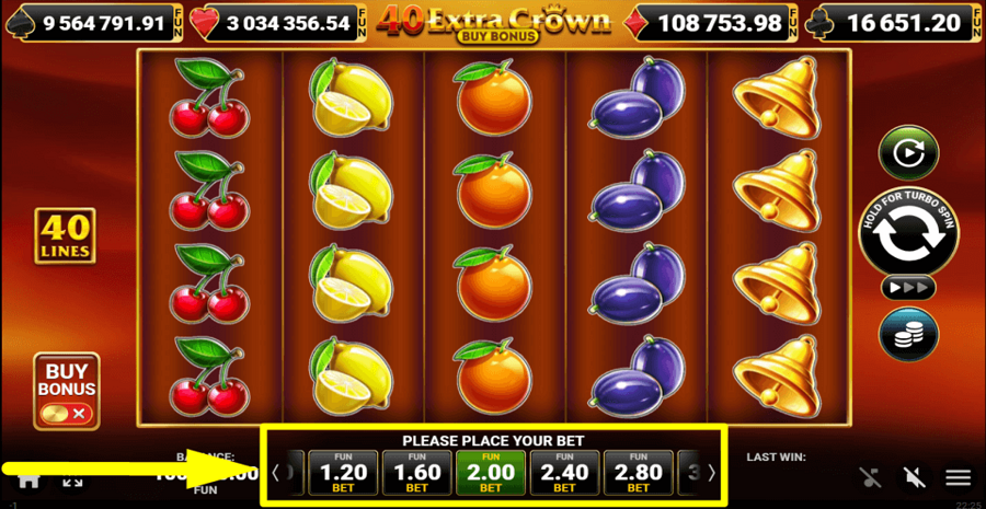 40 Extra Crown Buy Bonus Bet Value
