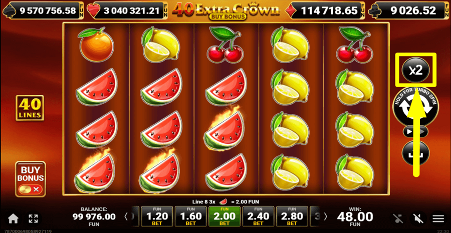 40 Extra Crown Buy Bonus Gamble Feature