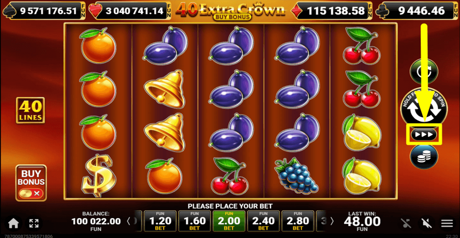 40 Extra Crown Buy Bonus Turbo Feature