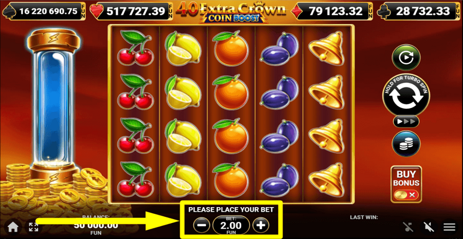 40 Extra Crown Coin Boost Bet Value