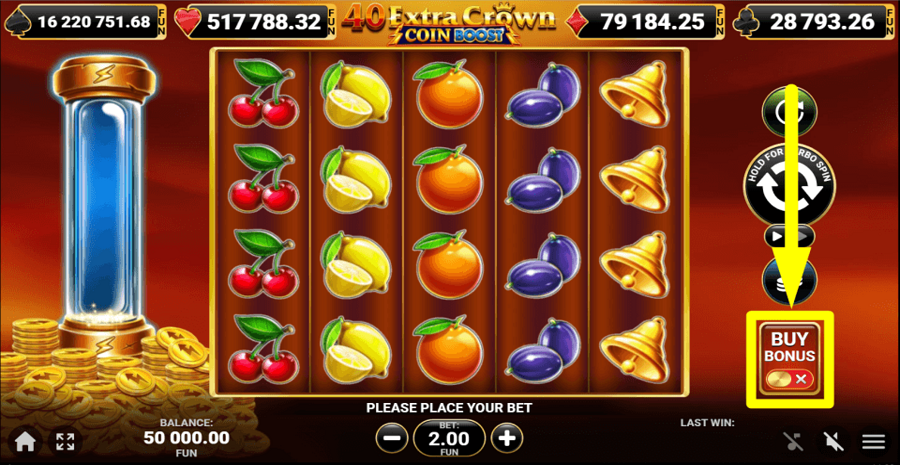 40 Extra Crown Coin Boost Buy Feature