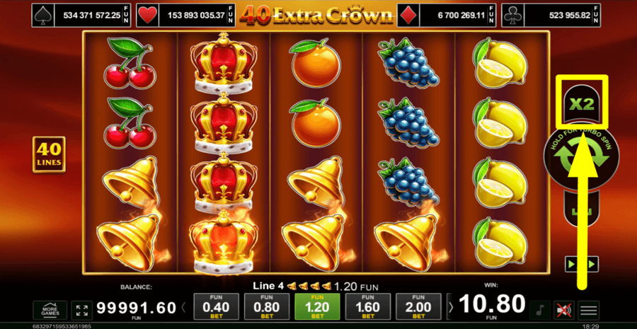 40 Extra Crown Gamble Feature