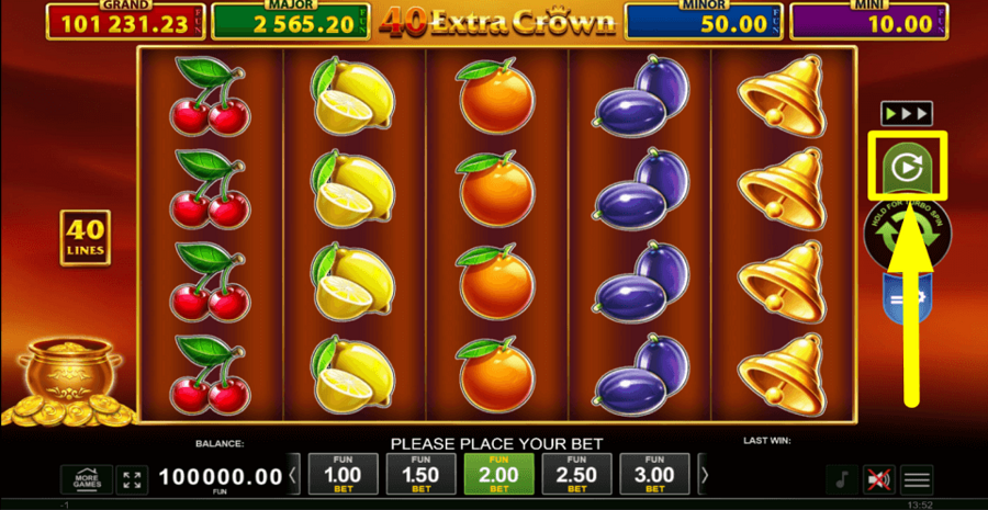 40 Extra Crown Golden Coins Link Autoplay Feature