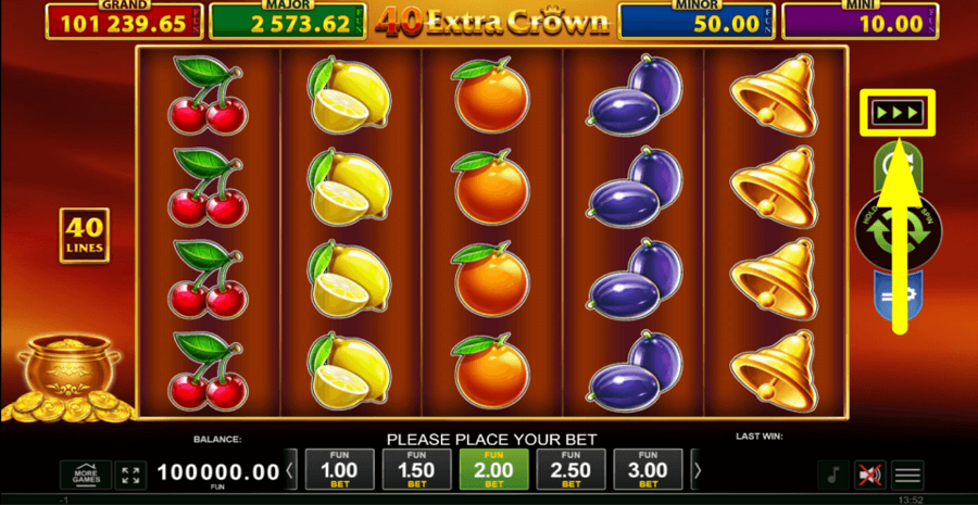 40 Extra Crown Golden Coins Link Turbo Feature