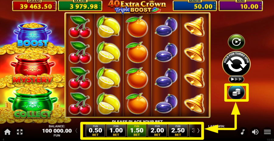 40 Extra Crown Triple Boost Golden Coins Link Adjust Bet
