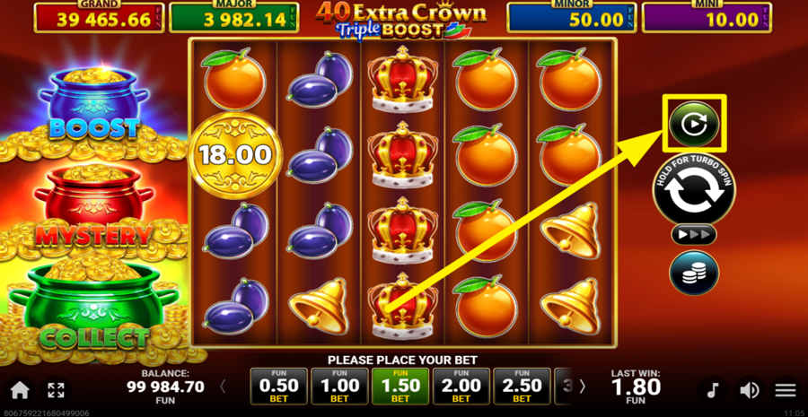 40 Extra Crown Triple Boost Golden Coins Link Autoplay