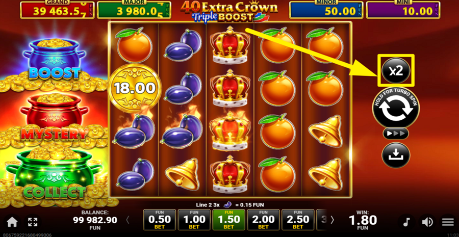 40 Extra Crown Triple Boost Golden Coins Link Gamble