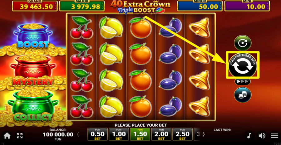 40 Extra Crown Triple Boost Golden Coins Link Spin