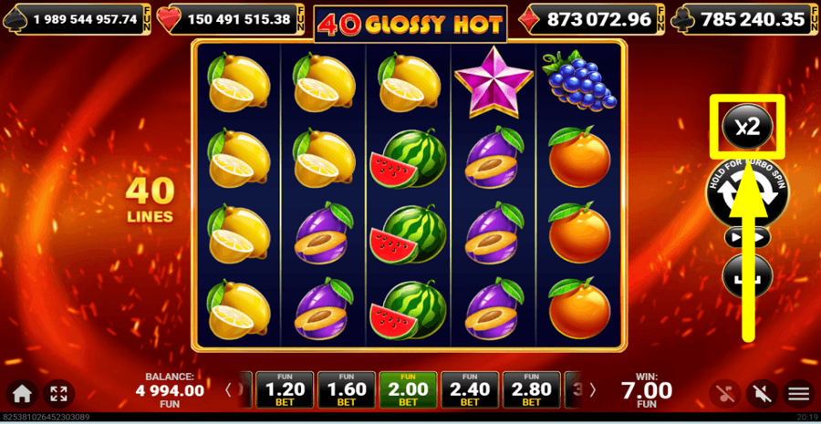 40 Glossy Hot Gamble Feature