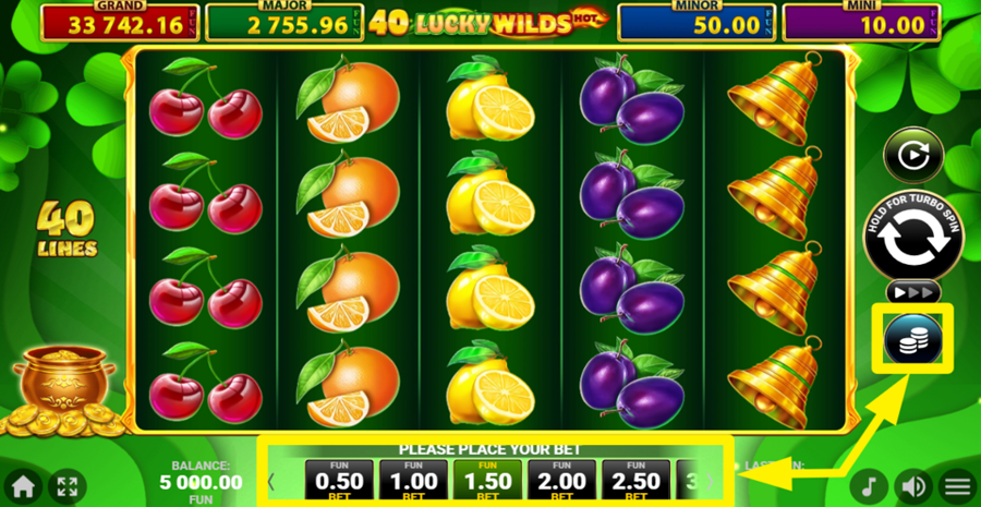 40 Lucky Wilds Hot Adjust Bet