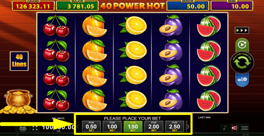 40 Power Hot Golden Coins Link Bet Value
