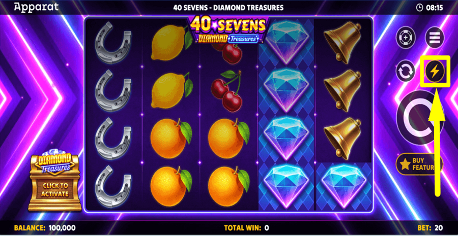 40 Sevens Diamond Treasures Turbo Feature