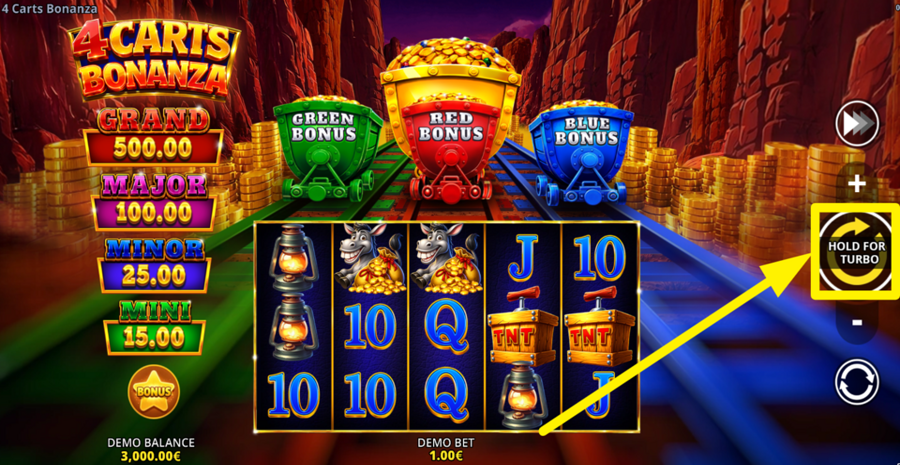 4 Carts Bonanza Running Wins Spin