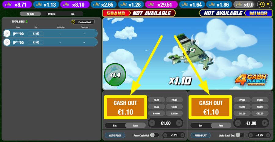 4 Cash Planes Multiplayer Cashout