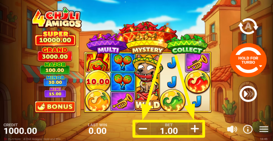 4 Chili Amigos Hold And Win Adjust Bet