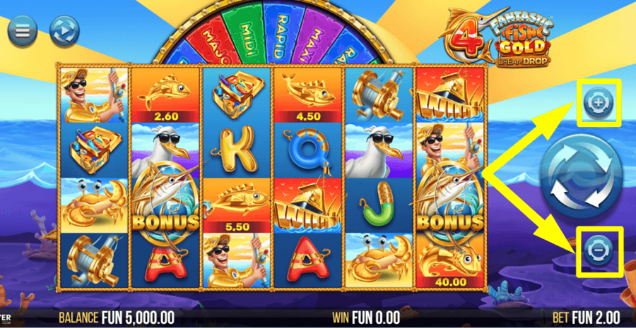 4 Fantastic Fish Gold Dream Drop Bet Value