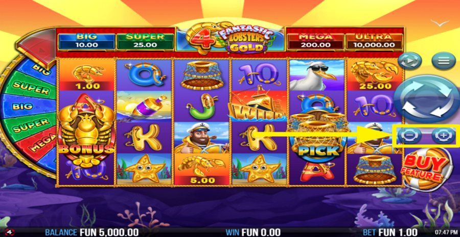 4 Fantastic Lobsters Gold Adjust Bet